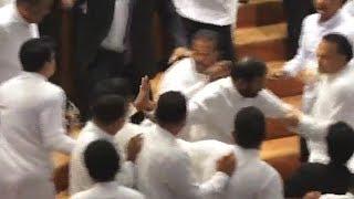 Sri Lankan MPs brawl in Parliament