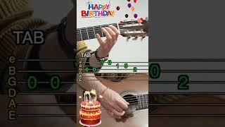 HAPPY BIRTHDAY - Guitar Tutorial (TAB) #shorts