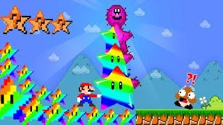 Super Mario Bros. But Every Super Mushroom Makes Mario Touch Everything Turn Into Rainbow Star