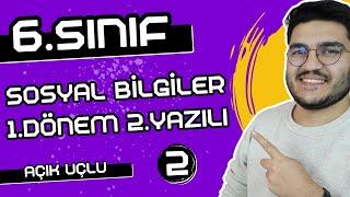 6.Sınıf Sosyal Bilgiler 1.Dönem 2.Yazılı | AÇIK UÇLU SORULAR