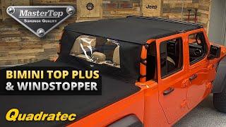 MasterTop Bimini Top Plus & Windstopper Combo for Jeep Gladiator JT