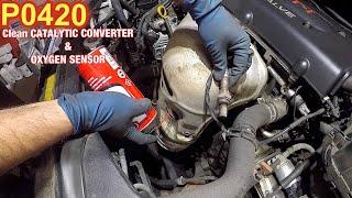 How to clean catalytic converter  while on car, customers request to spray down with cleaner