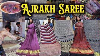 AJRAKH MODAL SILK SAREES | Handloom Saree in Mumbai |Handblock Print Saree |Handcrafted Saree Design