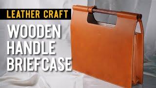 [가죽공예]나무핸들 브리프케이스 만들기 : [leather craft]making a  wooden handle briefcase