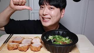 매콤 짭짤한 마제소바에 부드러운 돈까스 먹방!!! Feat.라무네 음료수 ASMR Mazesoba & Pork Cutlet MukBang Eatingshow