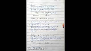 Chemical Reactions And Equations | Handwritten Notes Free Pdf  | Class 10 | Harshita_Pandey | Ch-1