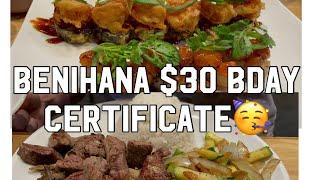 Benihana $30 birthday certificate 