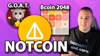 Цена NOTCOIN летит вверх! Новинки в Telegram G.O.A.T., Bcoin2048, Pixelverse. Новости Blum, Yumify