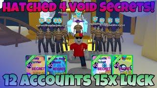 Using 12 Accounts to Hatch Angelic Egg! Hatched 4 Void Secret Pets! Bubble Gum Remixed! (Roblox)