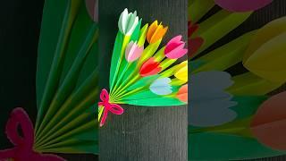 DIY Tulip paper flower bouquet for Mother’s day | paper flower bouquet for mom | flower gift for mom