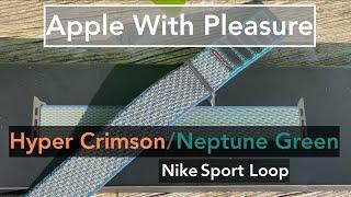 Hyper Crimson / Neptune Green Nike Sport Loop - Apple Watch Band