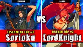 GGST | Sorioku (Testament) VS LordKnight (Baiken) | Guilty Gear Strive High level gameplay