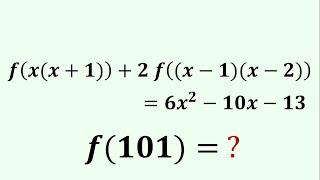 A Nice Functional Equation | Find f(101) | Algebra