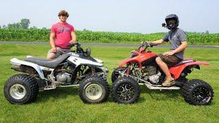 Yamaha Warrior 350 vs Honda 400ex (The Race Of The Trail Quads)