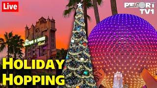 Live: Holiday Park Hopping from Epcot to Hollywood Studios - Walt Disney World Live Stream