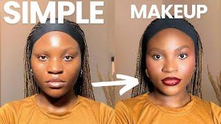 SIMPLE EVERYDAY MAKEUP FOR BEGINNERS + STEP BY STEP EASY MAKEUP ROUTINE FOR DARK SKIN #SIMPLEMAKEUP