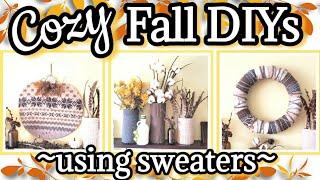 Cozy Fall DIY Home Decor using Upcycled Sweaters || DIY Fall Decor Ideas 2021