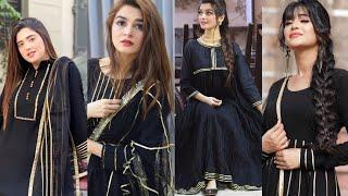 Plain black सूट को बनायें खूबसूरत& Stylish Golden lace सेBlack Plain Suits with Golden Lace Designs