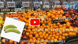 LITHUANIA  LOCAL MARKET, AFRICAN FOOD STORE, AKROPOLIS, PORTAL, VILNIUS TRAIN STATION,