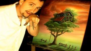 House On A Tree - Time Lapse Original Speed Painting by Jarduli