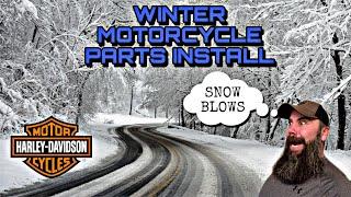 Winter Motorcycle Parts Install #shorts