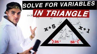 Use Trig Ratios to Solve for Variables in Triangle