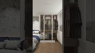Smart Bedroom Design ️ Maximize Space with Solid Wood Storage! #CozyBedroom #SmartStorage