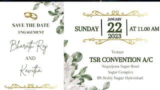 BharathRaj With Kavitha  Engagement Ceremony  ( Live Event )  TRS  Convention A/C