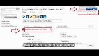 Fix Invalid request, authentication expired error in youtube Couldn't save changes to video details