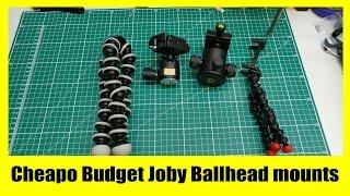 Those really cheap budget Ballhead mounts for Joby tripods