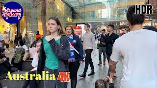 Sydney's Shopping Haven: 4K HDR Walking Tour of Pitt Street Mall, Pitt St, and Martin Place