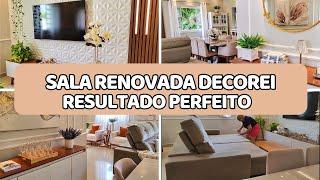 RENOVEI A SALA || DECORAÇÃO LINDA || dicas fáceis || SOFÁ FICOU PERFEITO