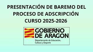 Presentación baremo proceso de Adscripción 25-26