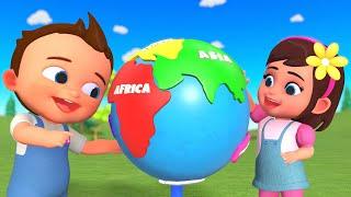 Learn Continents & Oceans with Baby Globe Puzzle! Fun Colors for Kids! Geography Fun for ELS Edu