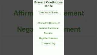 Present Continuous Tense