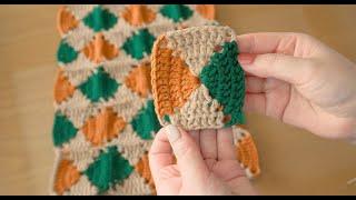 [코바늘] 변형 아가일 모티브로 만드는 심플 매트. ㅣcrochet argyle table mat