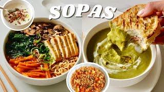 4 Sopas Calientitas  Saludables, Veganas, Fáciles