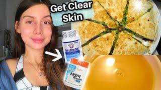 WHAT I EAT IN A DAY TO GET CLEAR SKIN THROUGH DIET AND SUPPLEMENTS!! || Best anti-acne diet!