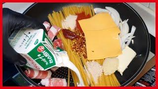 Making Rich and Spicy Cream Pasta in One Pan at Home!