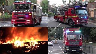 Bournville Cadbury Club Fire: Multiple fire engines responding with siren and lights