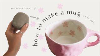 how to make a ceramic mug at home - no wheel needed pottery tutorial for beginners