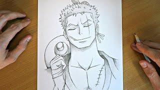 How to Draw Zoro | One Piece | Step-by-Step Anime Sketch Drawing Tutorial