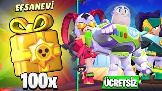 100 HEDİYE KUTU AÇILIMI | YENİ KOSTÜMLER | 3 ÜCRETSİZ KARAKTER - Brawl Stars Oyuncak Hikayesi