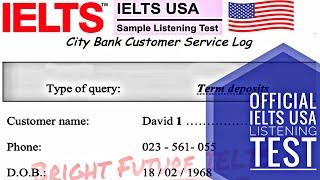 2021 OFFICIAL IELTS LISTENING CITY BANK CUSTOMER SERVICE LOG || BRIGHT FUTURE LISTENING ||