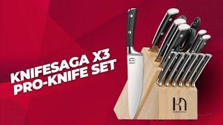 Knifesaga X3 Pro-Knife Set 15 Pcs (Black) Unboxing and Review