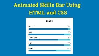 Animated Skills Bar Using HTML and CSS | Skill Bar UI Design | Coding Power