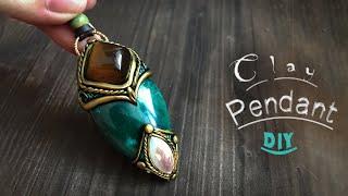 DIY Polymer Clay pendant.How to Jewelry.HANDMADE Vintage Necklace Tutorial.ポリマークレイполимерная глина