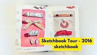 Sketchbook Tour -  older, mainly gouache sketchbook from 2016