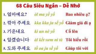 68 CÂU TIẾNG HÀN SIÊU NGẮN, DỄ NHỚ. HỌC 1 LẦN DÙNG CẢ ĐỜI