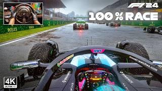 Pierre Gasly's Alpine A524 - F1 24 100 % Race Belgian GP Steering Wheel Gameplay